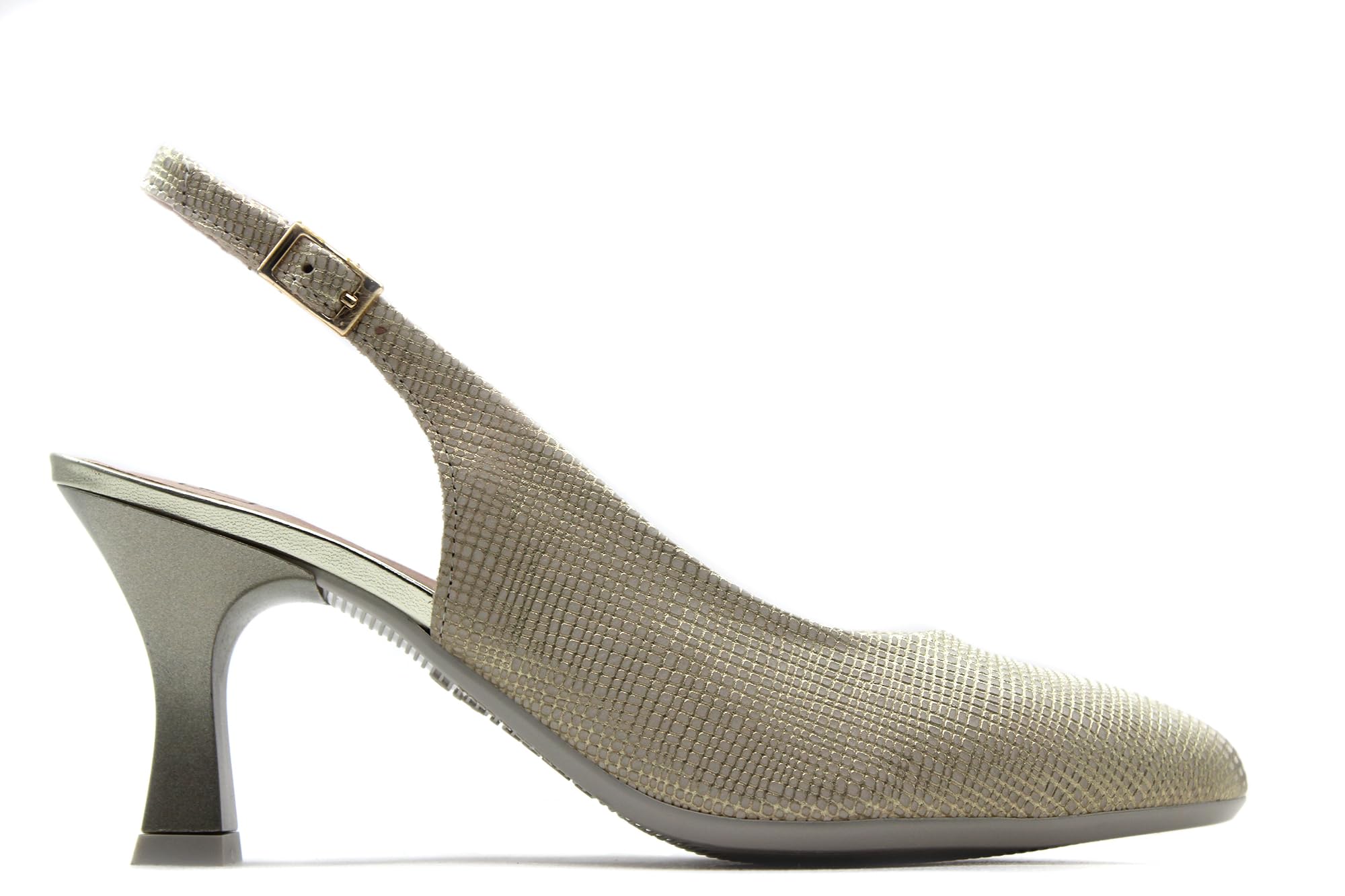 Pitillos - Zapato clásico de salón Destalonado con Puntera Fina,tacón Fino,de Piel,Suela de Goma,Hebilla para: Mujer