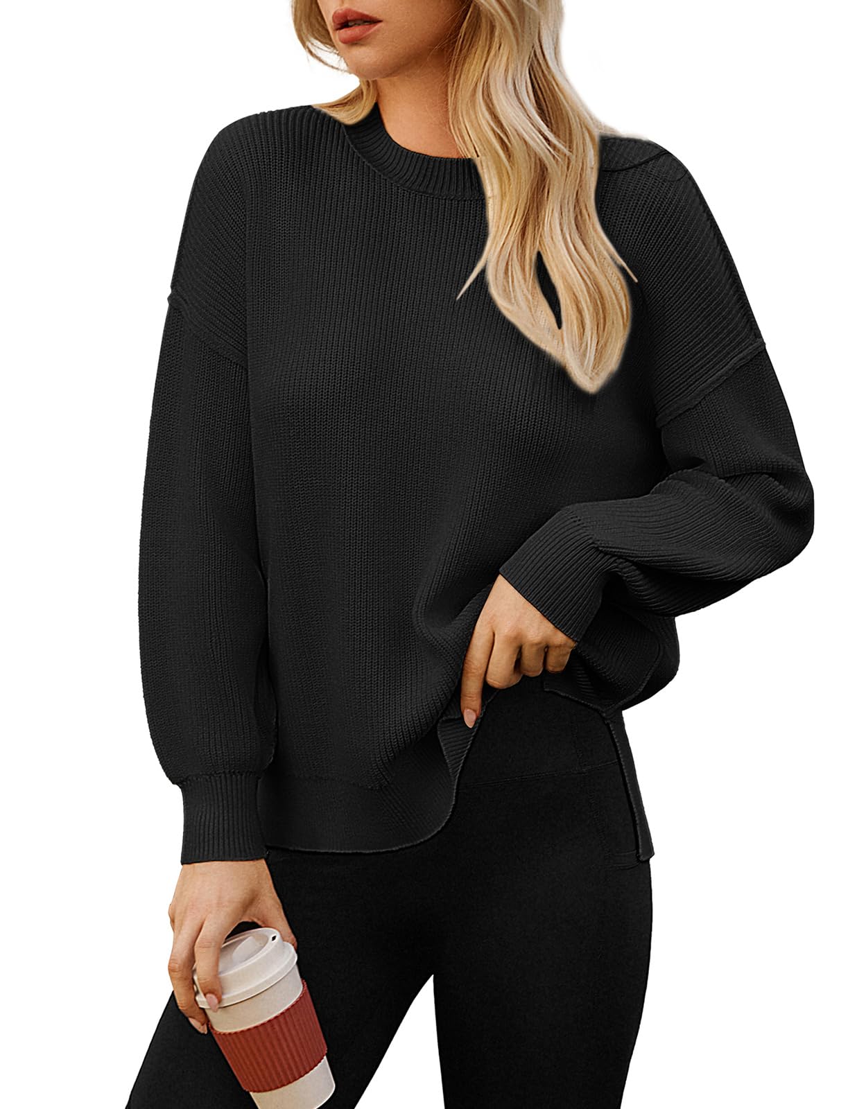 GRACE KARIN Fall Oversized Sweaters for Women Crewneck Knit Pullover 2025 Fashion Outfits Trendy