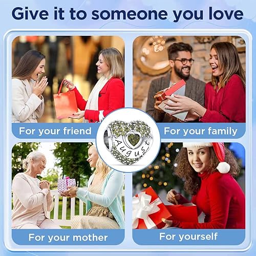 Miniatura 7 de Dijes de piedra natal de amor con corazón calado para mujer, pulseras y collares de plata de ley 925 con circonita cúbica 5A, regalos de joyería