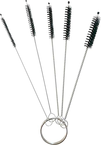 Miniatura 3 de Green Piece Limpiador de vidrio, 2 botellas, 16 onzas y 5 piezas, mini cepillo limpiador de tubos de nailon de metal con llavero y anillo combinado