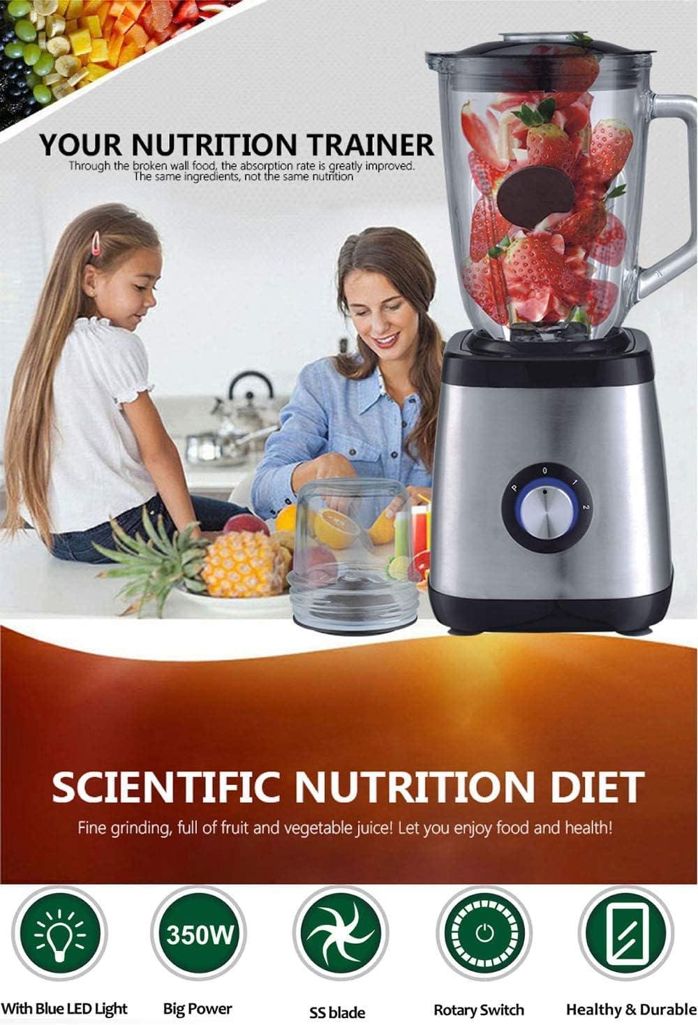 Multifunctional Blender, Professional Commercial & Home Blender, Variable Speed Control 1.8L Container for Smoothies/Soups/Frozen Desserts/Sauce