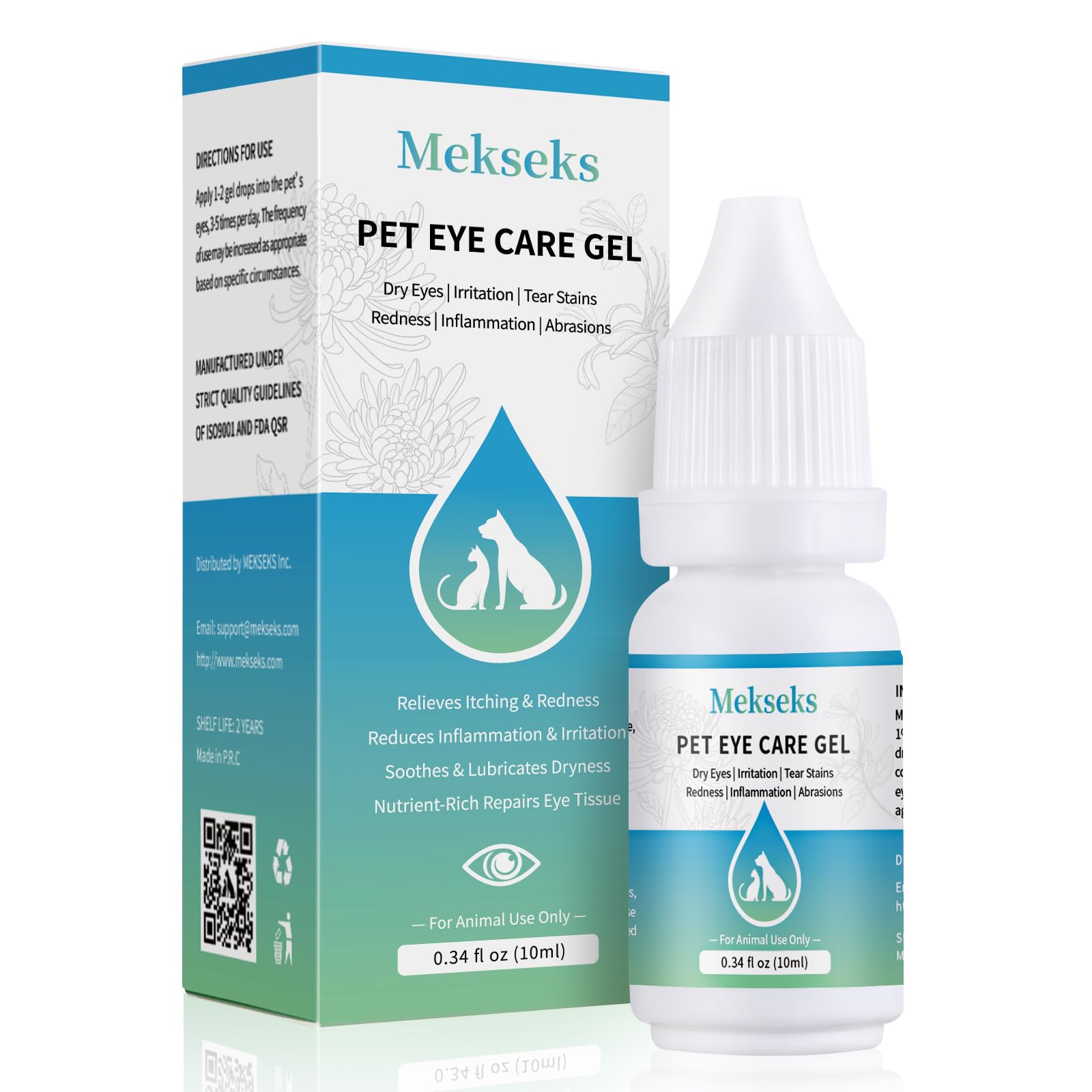 Pet Eye Care Gel Drop for Dogs, Cats, 1% Hyaluronan Eye Drops, 0.34 oz