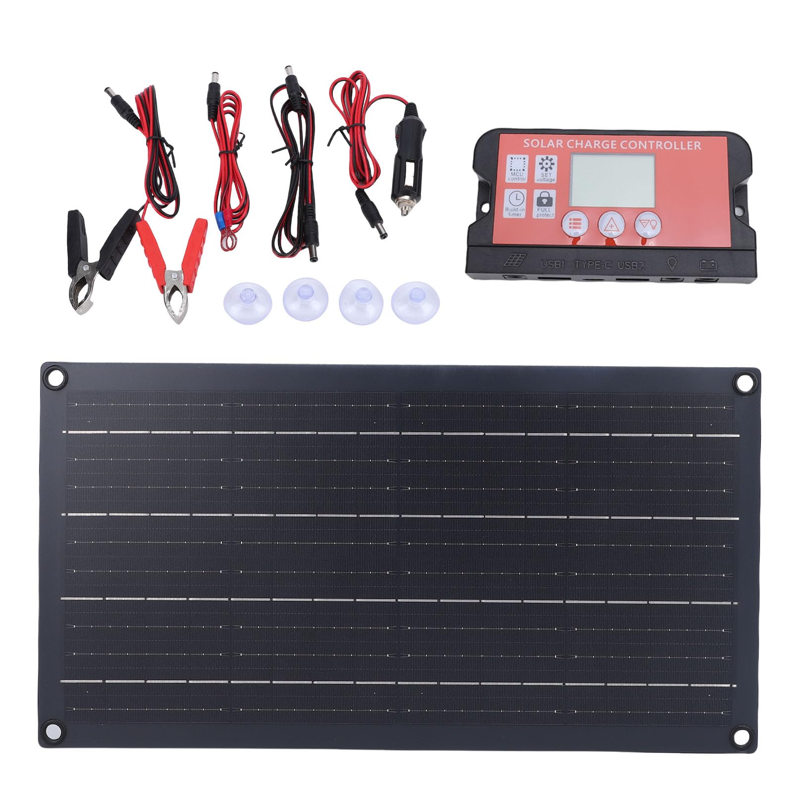 Kit de Panel Solar Monocristalino de 20W con Doble Salida USB para