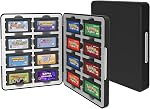 QUBAMG GBA Cas de jeu compatible avec le jeu Boy Advance, tient 16 GBA Cartouches de jeu, Slots de silicone avec fermeture magnétique, Portable Travel Organizer Boîte de rangement pour GBA Collecteurs