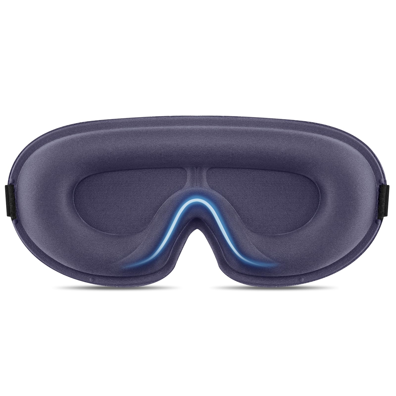 Tobfit Blackout Sleep Mask for Women Men Zero Eye Pressure Eye Mask, Lycra Fabric 3D Ergonomic Design Eye Movement and Eyelash Friendly, Ultra Comfortable Blindfold for Sleeping Blue-Gray-image-1