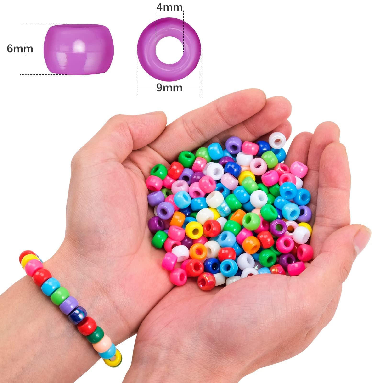 1500 Pezzi Perlas de Agujero Grandes I LOVE MOM DIY 6x9mm con Cuentas de 24 Colores para Manualidades Perlas para Joyas de Bricolaje — view 3