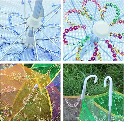 Miniatura 5 de STOBOK 3 piezas de paraguas para niños, de encaje, lindo pequeño bordado paraguas decorativo accesorios pequeños para niños, estudiantes, niñas