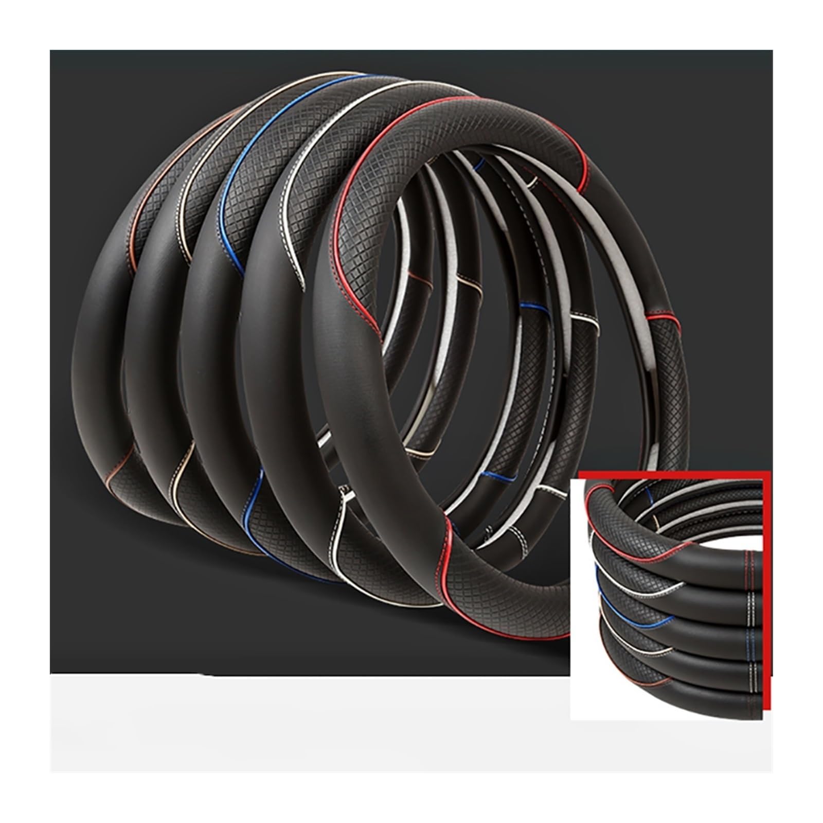 Lenkradschutz Auto Für Skoda Octavia Kamiq Karoq Kodiaq Superb Yeti Scout  Dünn Wildleder Lenkradhüllen Lenkradschutz Lenkrad Wrap Protector  Anti-Rutsch Atmungsaktive Bequemer,Red1-D Type Auto Lenkradbezug, image size:1600x1600