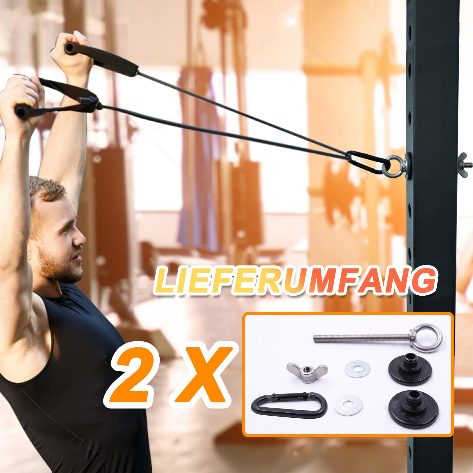 J Bryant Power Rack Aufsätze, Set mit 2 robusten Kniebeugen-Rack-Zubehör, passend für 2 x 2 & 3 x 3 Aufrechte, 1,6 cm oder 2,5 cm Löcher, ideal für Widerstandsband, Krafttraining und Fitness