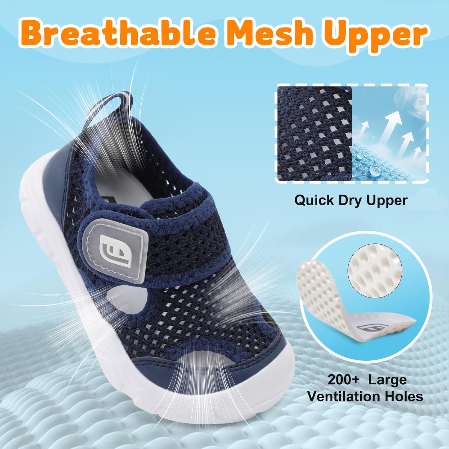 JOINFREE Toddler Water Shoes Girls Boys Wide Barefoot Beach Sandals Lightweight Summer Swim Shoes Quick-Dry Non-Slip Aqua Athletic Outdoor Walking Sneakers - Image 3