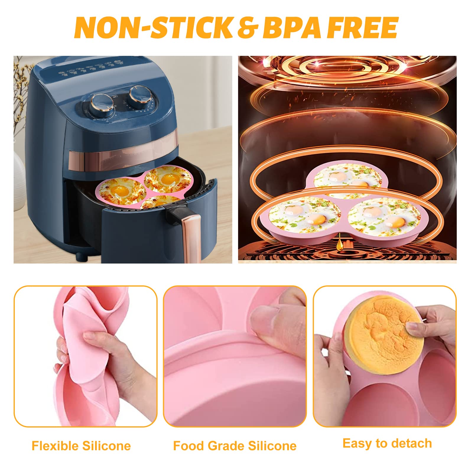 Air Fryer Muffin Cups 2Pcs Silicone Air Fryer Mold,Silicone Muffin