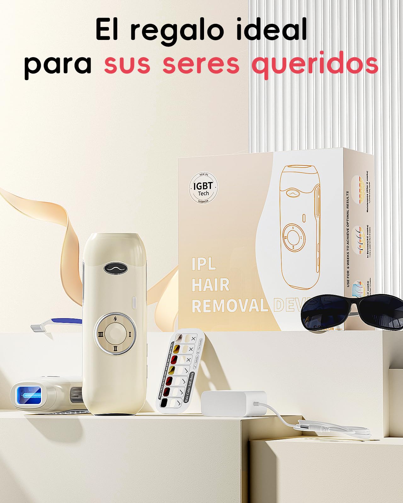Depiladora de Luz Pulsada Indolora con Energía Máxima de 22J