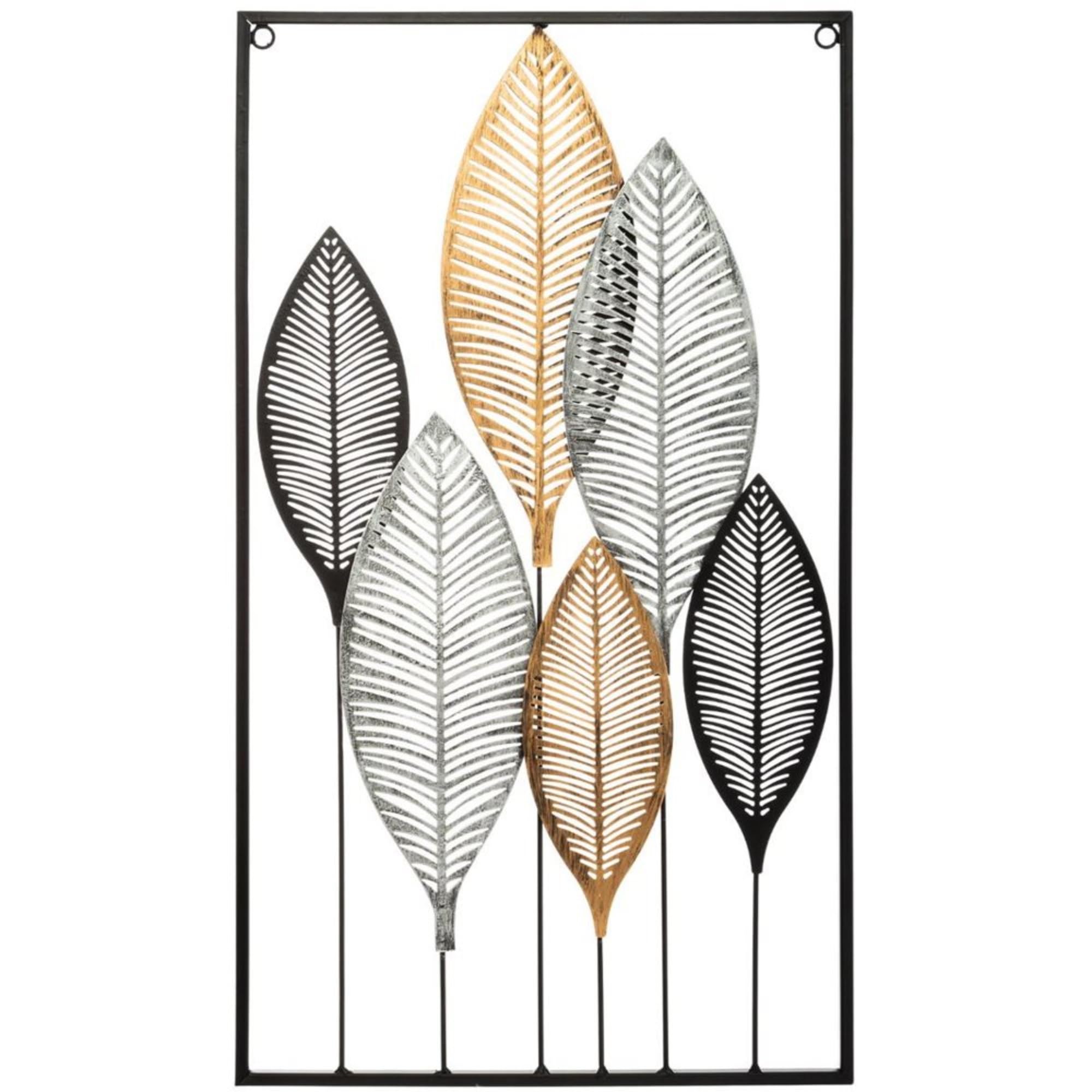 WELL HOME MOBILIARIO & DECORACIÓN Metal Leaves Wall Decoration Picture