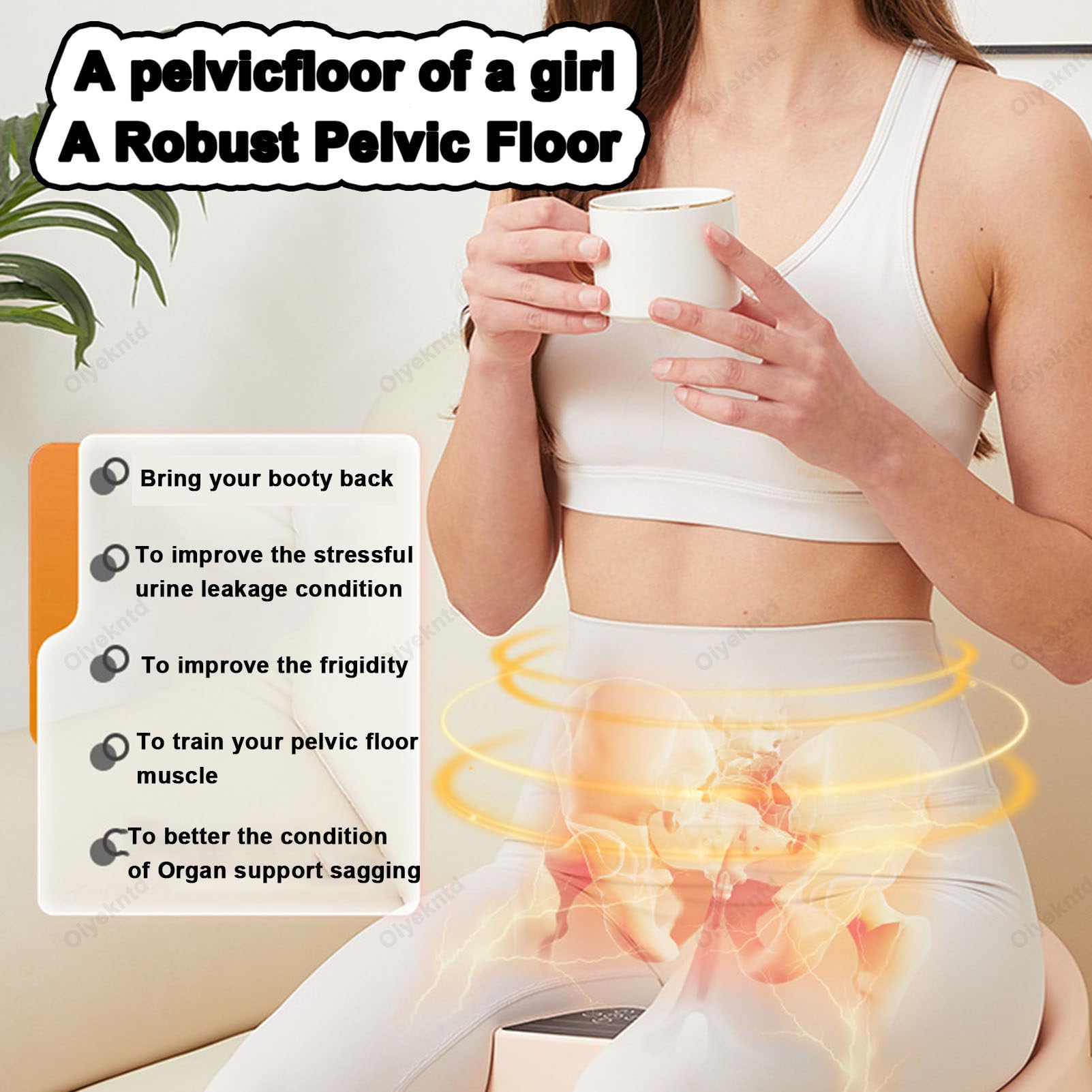 Esercizi per il pavimento pelvico Kegel, allenatore per il pavimento pelvico per donne e uomini, display per l'allenamento dei muscoli del pavimento pelvico, 5 livelli di intensità regolabili