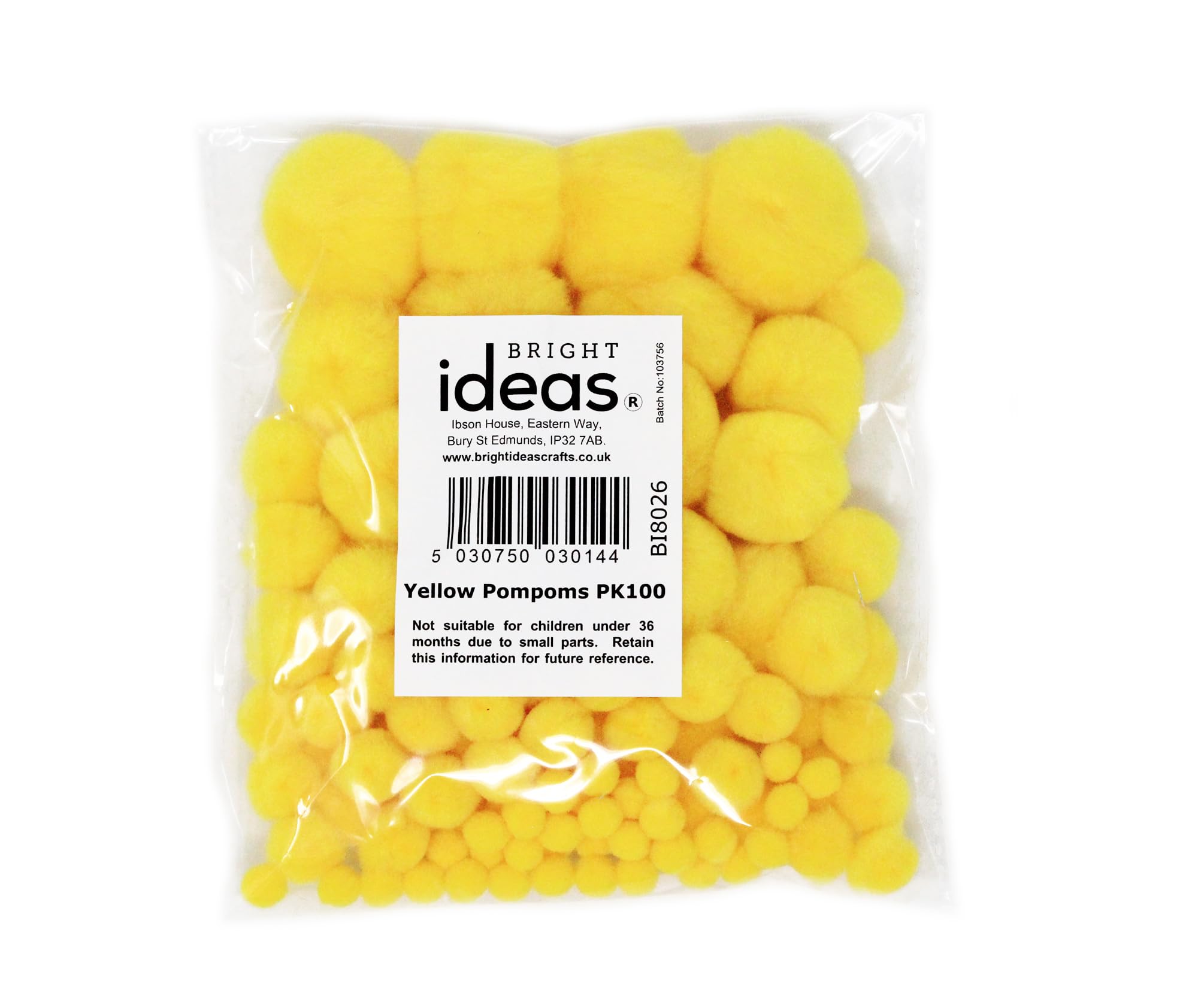 Sachet De 100 Pompons Assortis - Jaune - - 2.40