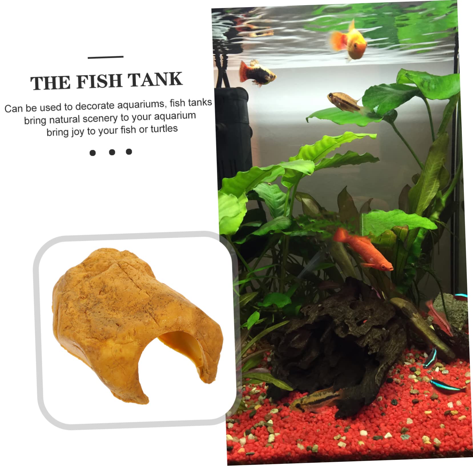 minkissy 5 Reptiles escondidos de Cuevas Lagarto escondite casa Tortuga escondite Cueva Reptil Ocultar terrario goblincore decoración de la habitación Acuario Peces escondite Acuario decoración