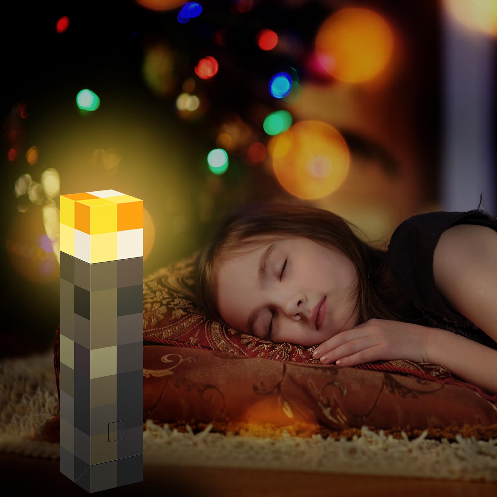 Kssvzz Lampka nocna LED na ścianę w kształcie pochodni, 28 cm podświetlana pochodnia ścienna z pilotem zdalnego sterowania, ładowana przez USB, lampka nocna do salonu, sypialni, pokoju gier, 8 kolorów
