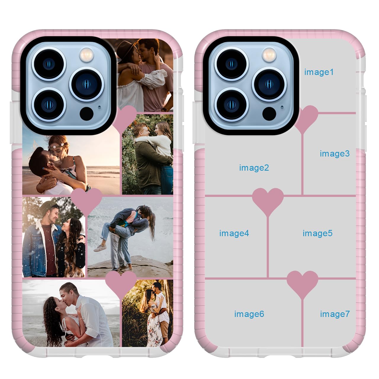 Custom Phone Case for iPhone 13 Pro Personalized Multi-Picture Collage Photo Phone Cases Customized Phone Cover for Birthday
