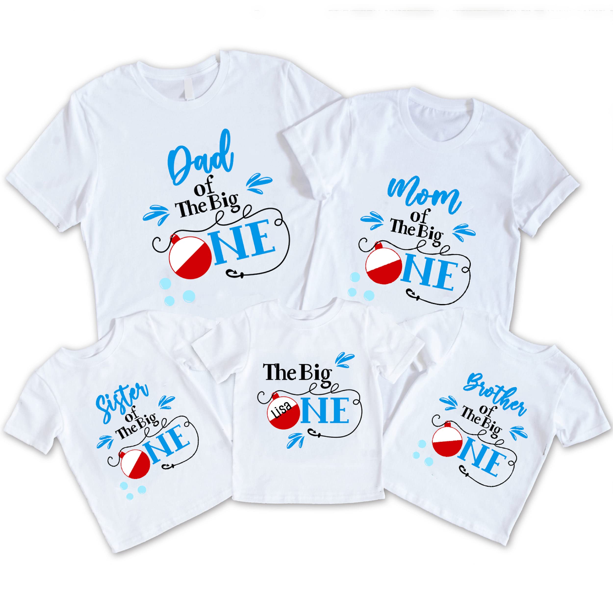 Fishing Birthday Family Shirts, Fishing First Birthday Shirt, The Big one Birthday Shirts, Birthday Crew Shirts, Dad Mom Sister Brother Black