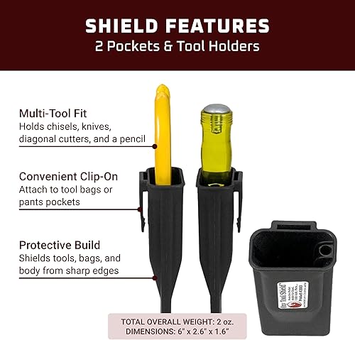 Miniatura 3 de Occidental Leather Oxy Tool Shield - 2 bolsillos y portaherramientas - Comodidad con clip - Construcción protectora - Ligero - Fabricado en Estados