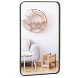 Smartxchoices 24 x 36 Inch Black Mirror Wall Mirror,Rectangular Metal Frame Vanity Mirror, Decorative Wall Mounted Home Decor Corner Hangs (Horizontal/Vertical) for Living Room Entryway Bathrooms