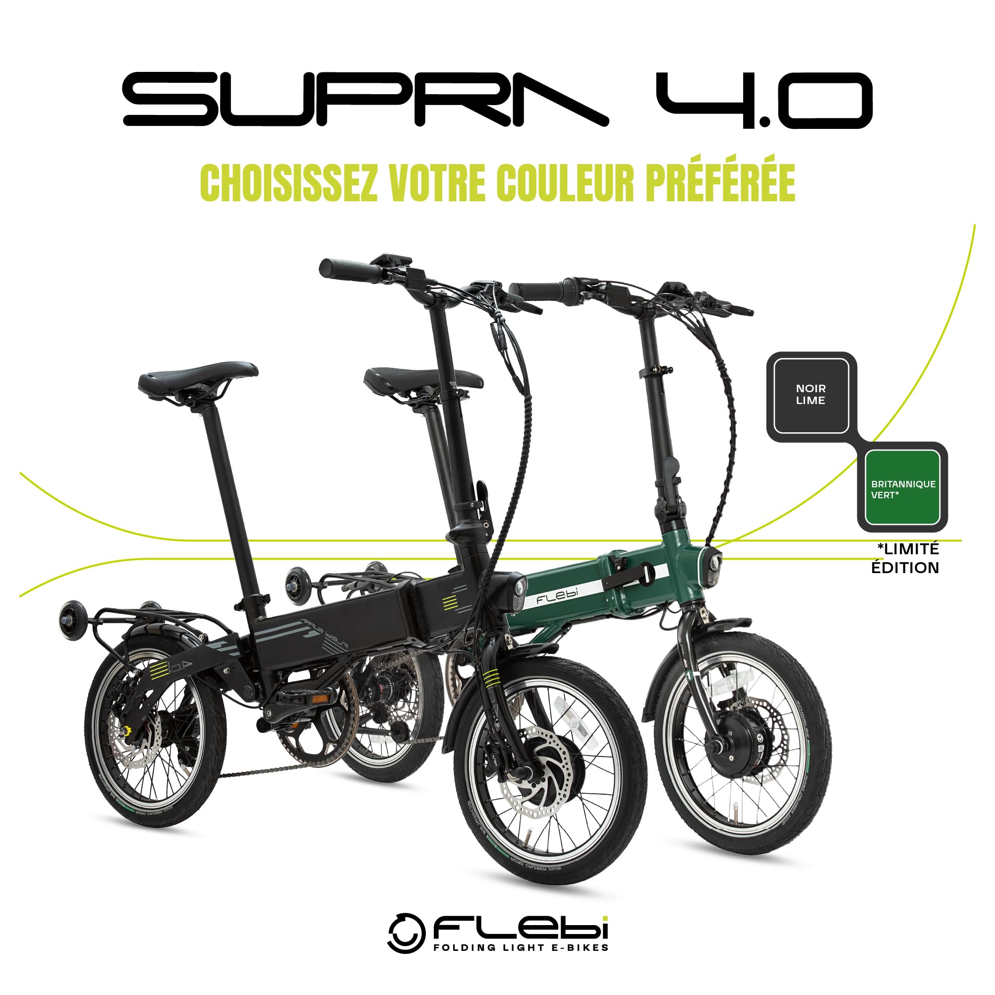 Flebi Supra 4.0 Vélo Électrique Pliable 16" | Autonomie 70 km | Batterie Amovible 10,4Ah/374Wh | 3 Vitesses | E-Bike Urbain Unisexe Compact et Léger Femme/Homme