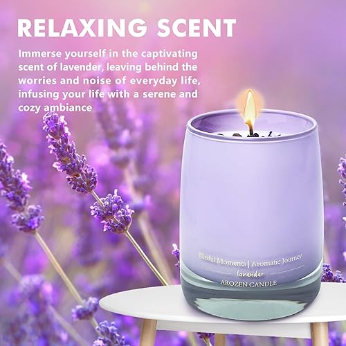 Miniatura 7 de Velas perfumadas de vainilla y lavanda, regalo para mujeres, velas de soja natural de aromaterapia de 10 onzas con cristal curativo en el interior