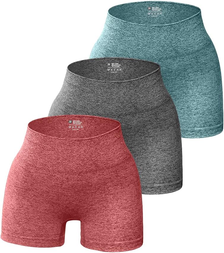 OQQ3 Piece for Women Yoga Shorts Workout Athletic Seamless High Wasit Gym Leggings