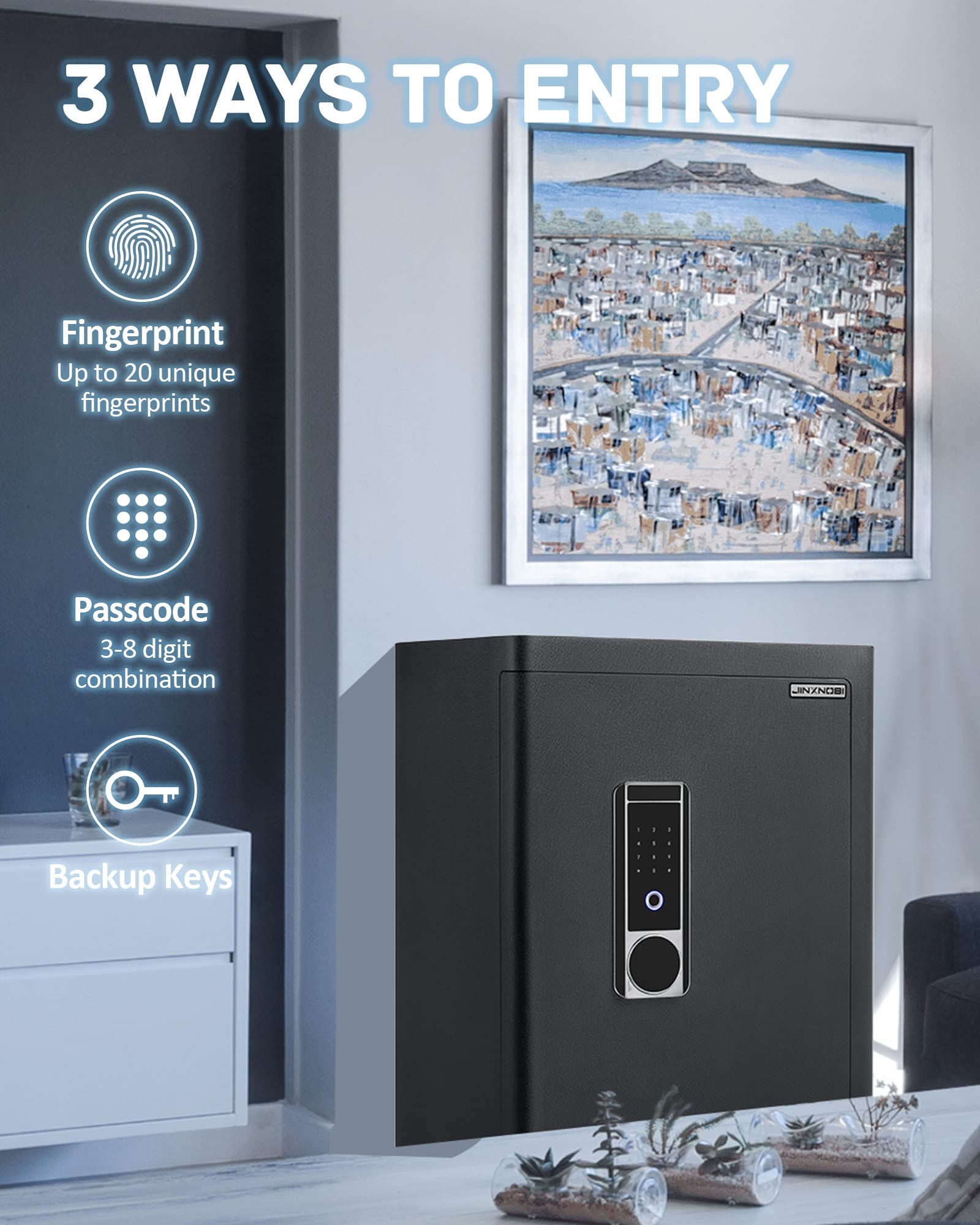 Buy JINXNOBI Large Biometric Safes for Home 4 Cubic Feet Security
