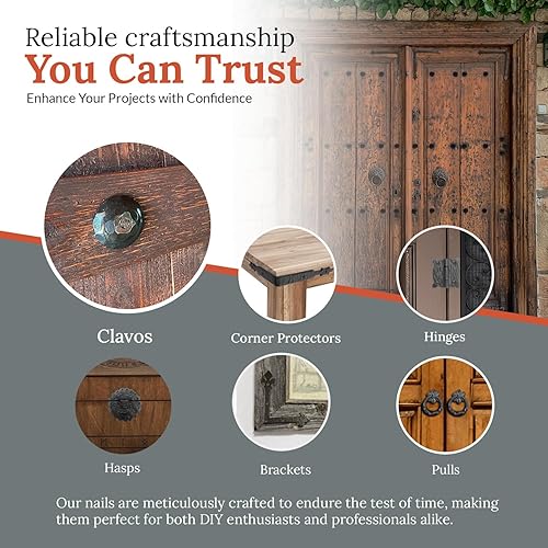 Miniatura 3 de Paquete de 50 clavos pequeños de 0.75 pulgadas, clavos decorativos, sujetadores de persiana, tachuelas de uñas decorativas para persianas de