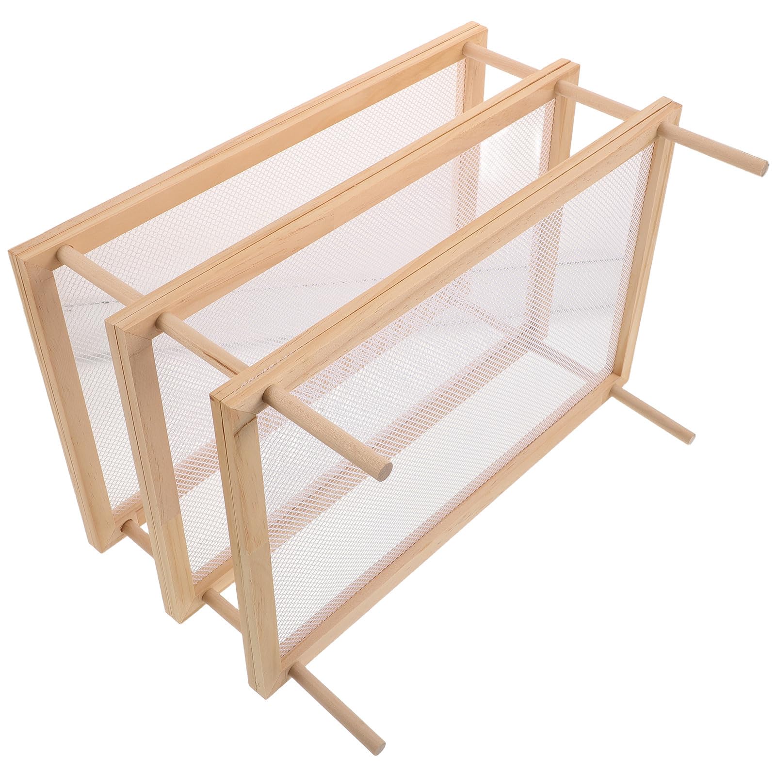 Séchoir à Pâtes Support de Séchage Alimentaire pour Herbes et Légumes Pratique Bois Empilable avec Filet pour Cuisine et Artisanat