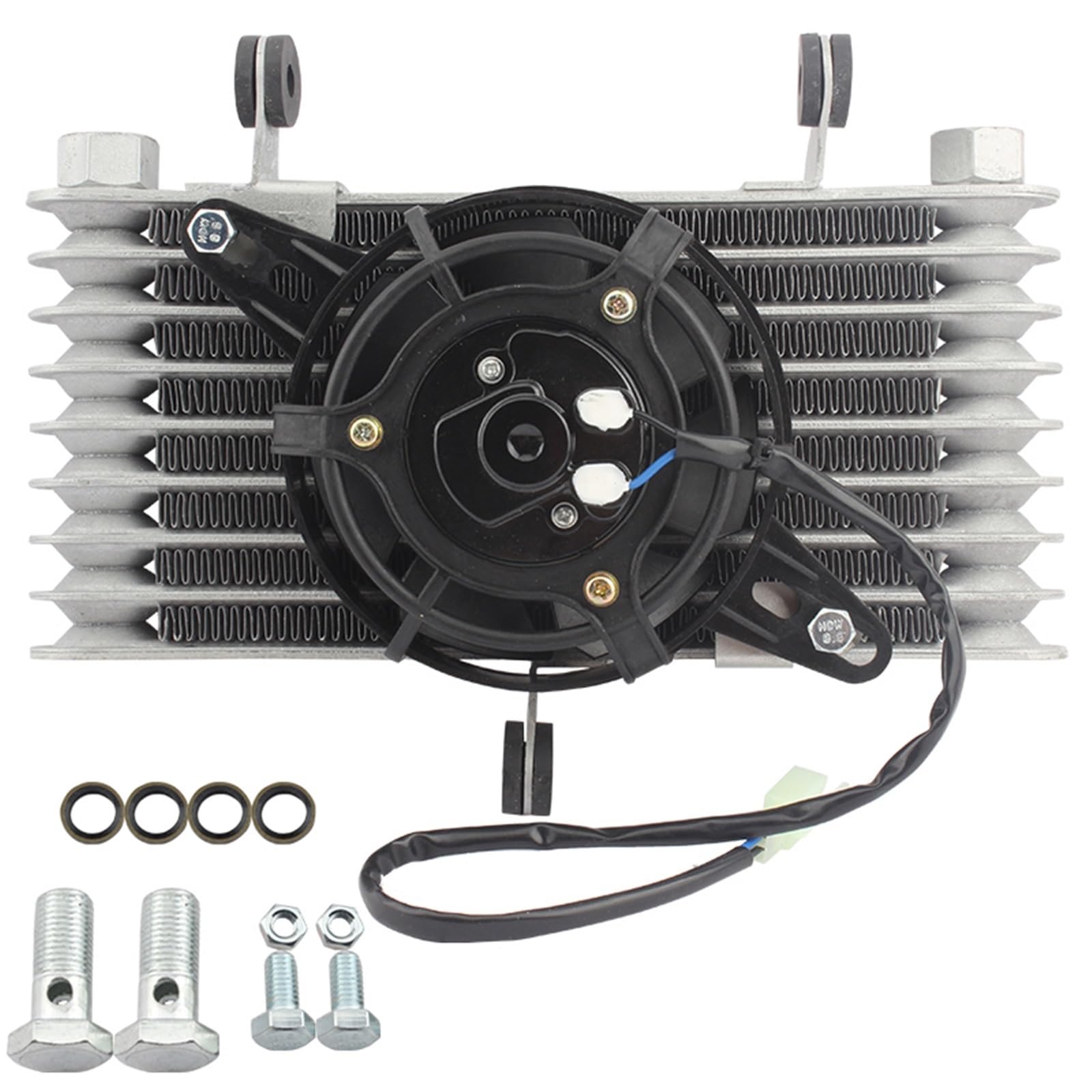 Chłodnica silnika Chłodnica oleju wentylatora motocykla + chłodnica wentylatora 125-250CC uniwersalna do motoru terenowego ATV Chłodnica Oleju(Fan Oil Cooler KIT)