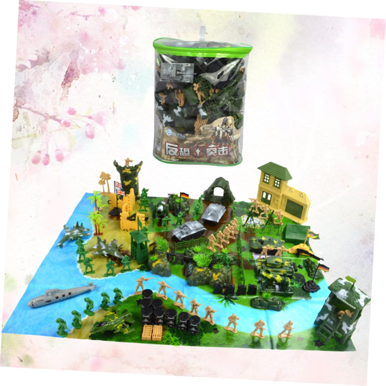 ORFOFE Set di Modelli Militari 130 Pezzi in Plastico, Giocattolo | Tavole di Sabbia, Design Vivido, Stile Contemporaneo, 130 Pezzi per Collezione e Gioco