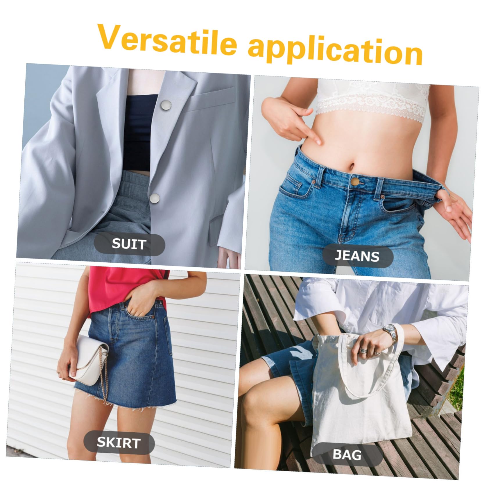 jojofuny 4 Set Bottone in Vita Fibbia Perni Dei Pulsanti Bottone Dei Jeans Regolatore Della Vita Pantaloni Tenditori Stringi Bottoni Jeans Cucire Blu Lega Di Zinco 30 Pezzi*4