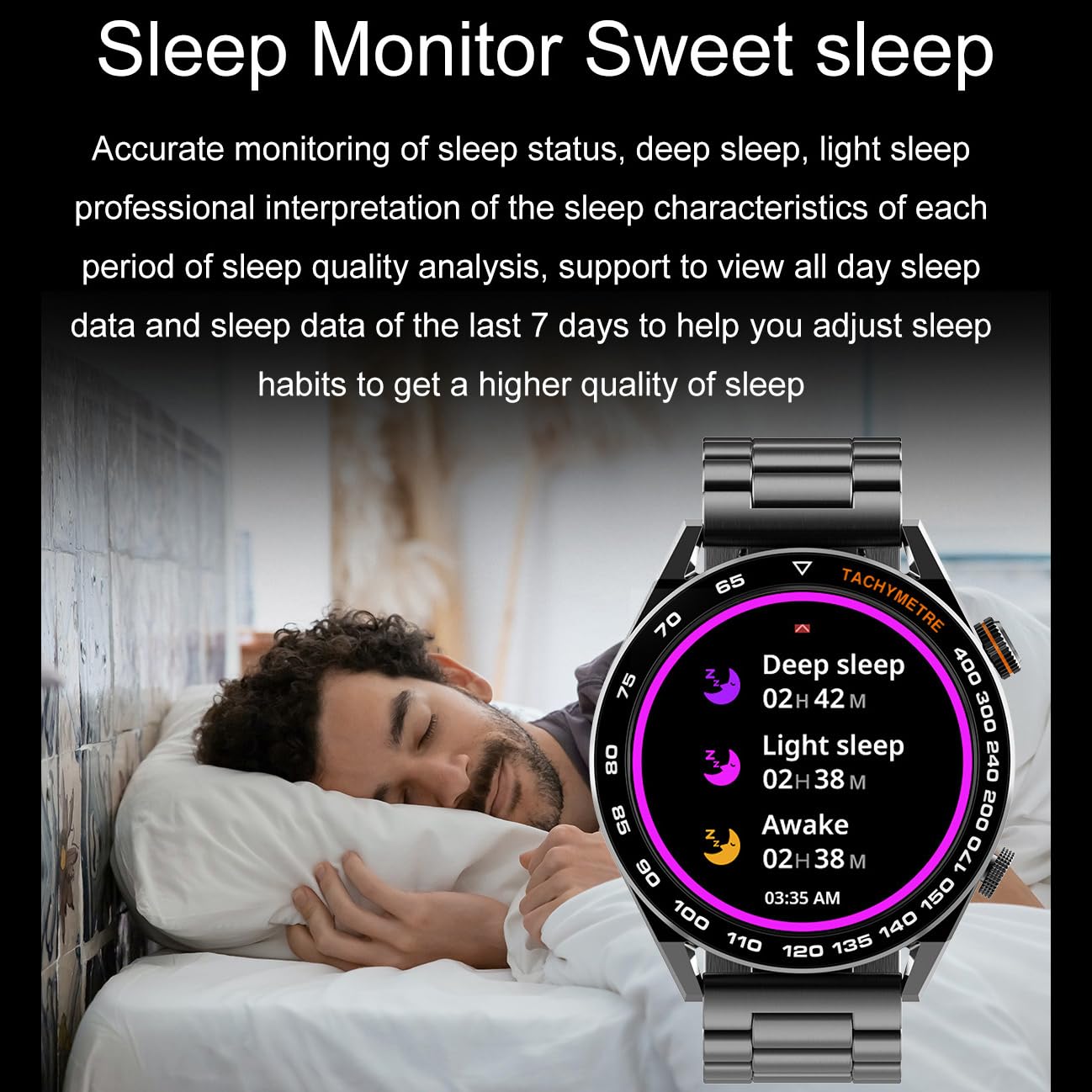 Montre Intelligente Homme - Appel Bluetooth, Suivi Santé, 1.44" Écran Tactile, Sport & Notifications Android IOS