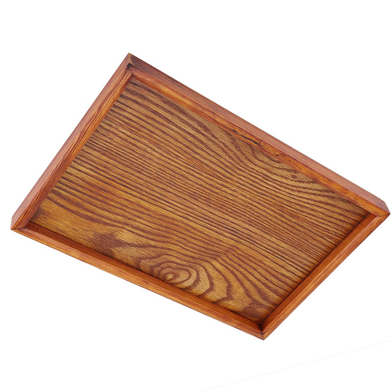Vassoio da portata rettangolo in legno vassoio da tè piatto da portata snack piatto di conservazione alimenti per hotel casa(30 * 20 cm)