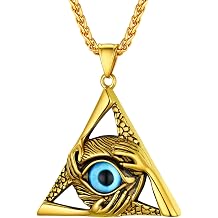 PROSTEEL Evil Eye Necklace for Men Vintage Protection Necklace