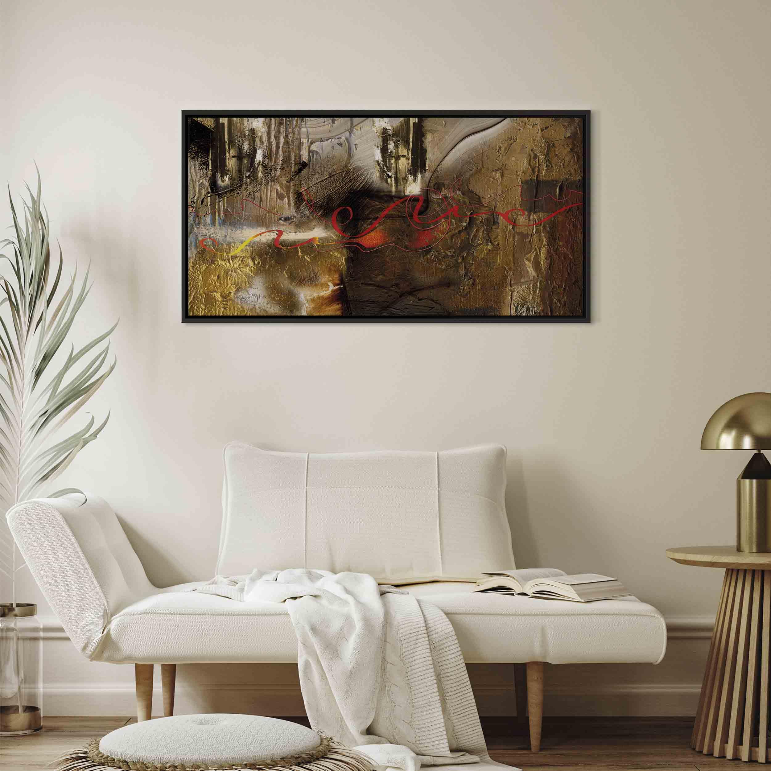 murando - Grand Tableau avec Cadre Chambre, Ombre Mystérieuse, 120x60 cm