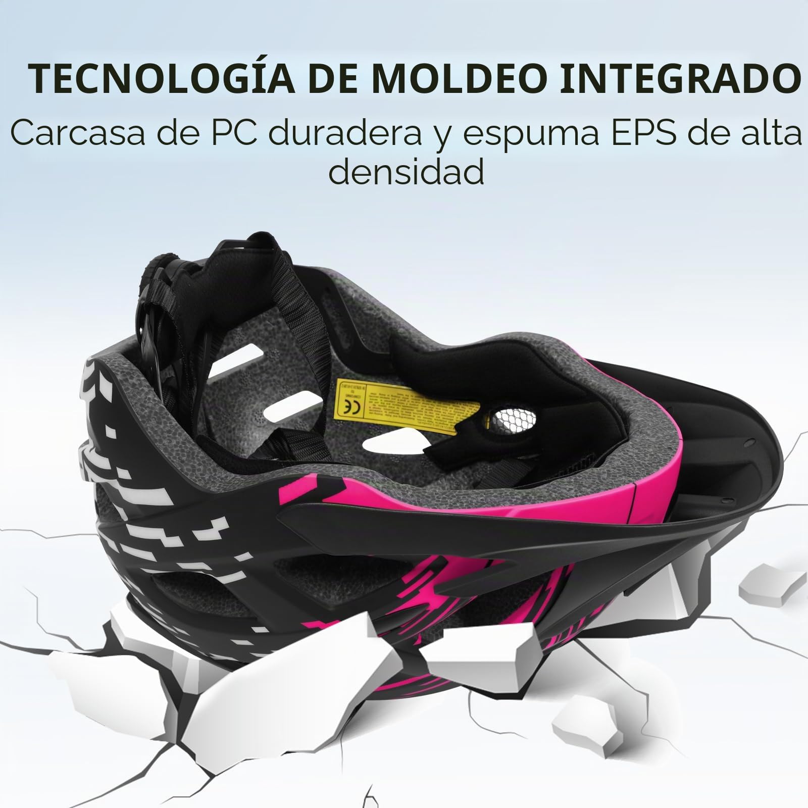 Casco de Bicicleta, Casco de Bicicleta Ligero con luz Trasera y Visera Desmontable, Casco de Ciclismo de 21 ventilación, Casco de Ciclismo de montaña y Carretera para Hombres