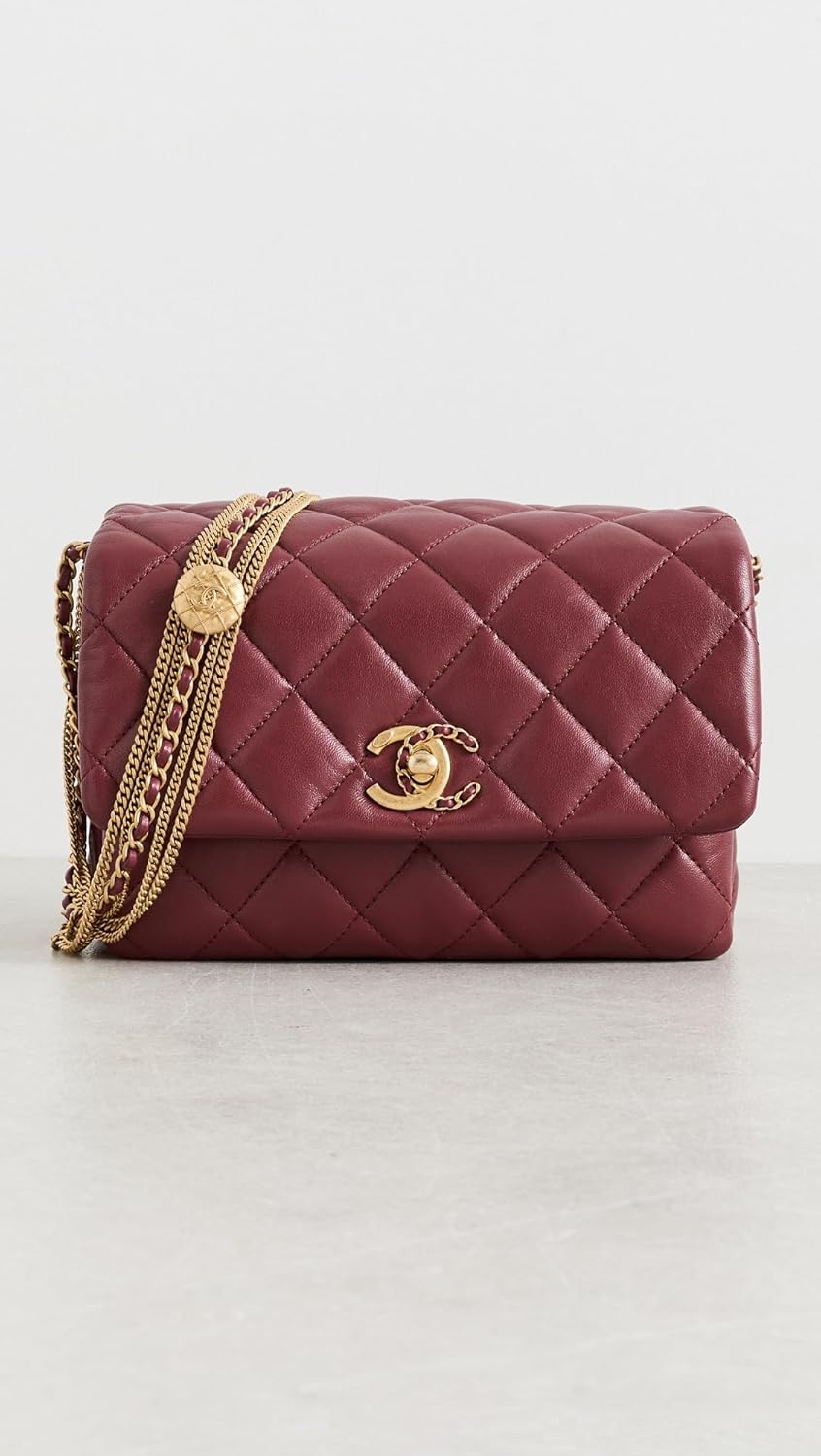 CHANEL What Goes Around Comes Around Women's Pre-Loved Red Lambskin Precious Buttons Shoulder Bag - Image 2