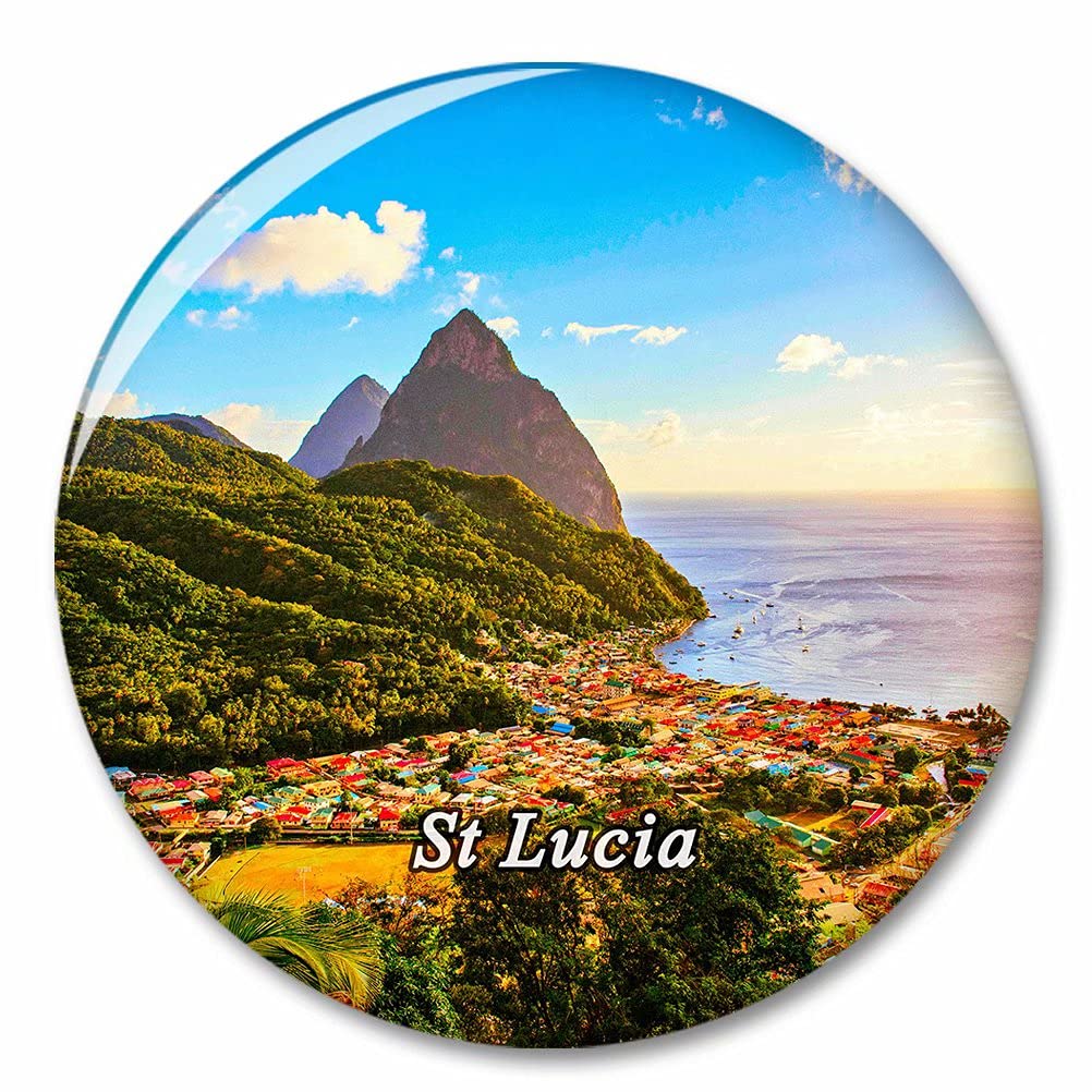 Kxrsm Bxtkpq-St Lucia-5518 St Lucia Fridge Magnet Decorative Magnet Bottle Opener Tourist City Travel Souvenir Collection Gift Strong Refrigerator Sticker