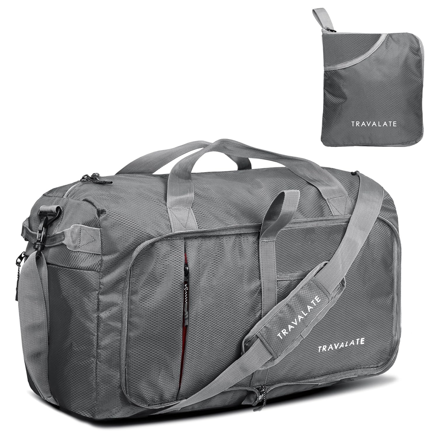 TRAVALATE 50L Foldable Polyester Travel Duffle Bag With Separate Shoe Compartment And Adjustable Shoulder Strap| Water And Tear Resistant Overnight Bag For Men & Women’s Grey -25.4 Cm TRAVALATE 50L Foldable Polyester Travel Duffle Bag With Separate Shoe Compartment And Adjustable Shoulder Strap| Water And Tear Resistant Overnight Bag For Men & Women’s Grey -25.4 Cm