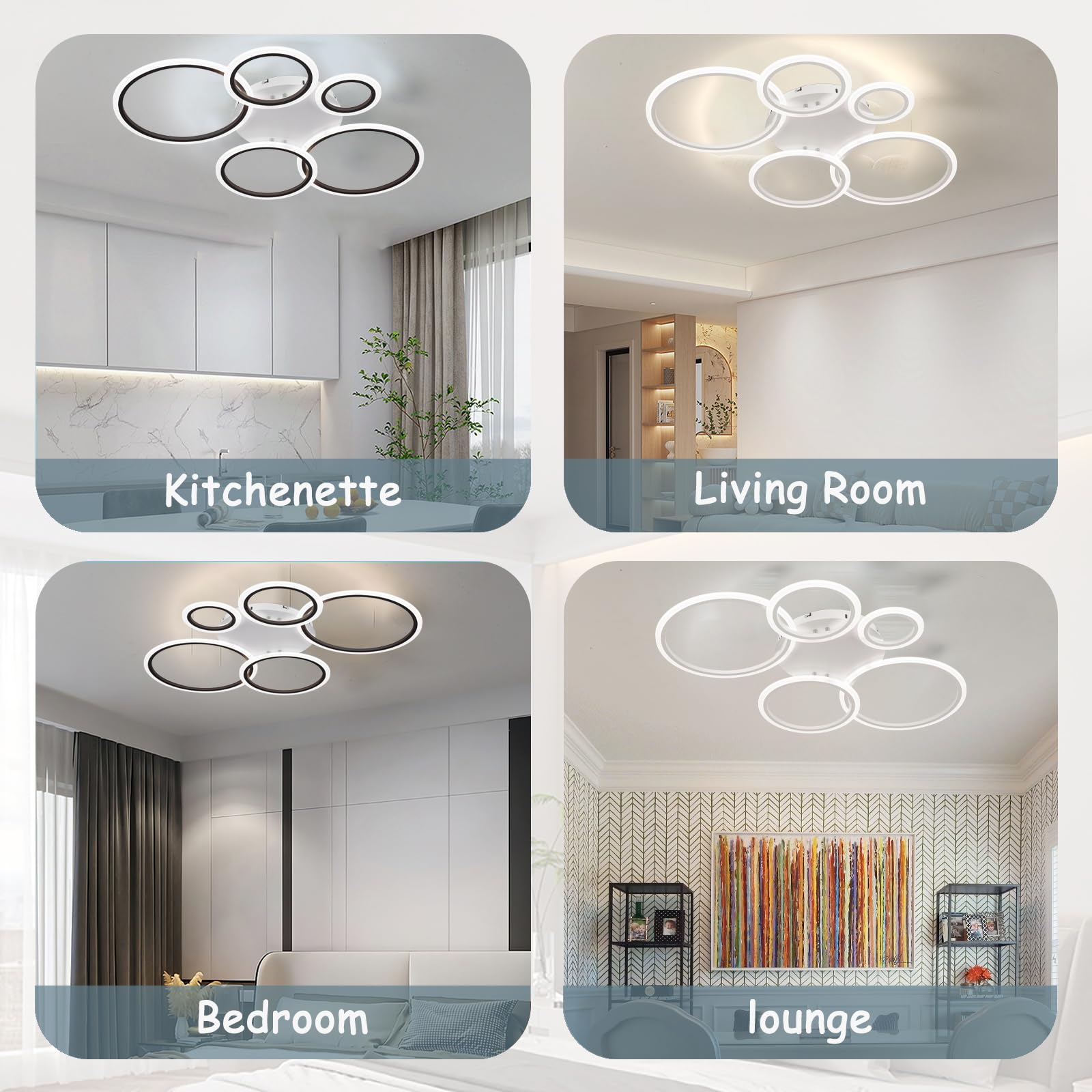 Rotondo Luce A Soffitto 100cm Moderno Smart Lampadario Tri-Color Led Dimmerabile Funzione Di Memoria Lampada Da Soffitto Con App E Telecomando 57w Luminoso Ciondolo Soggiorno Sala Da Pranzo