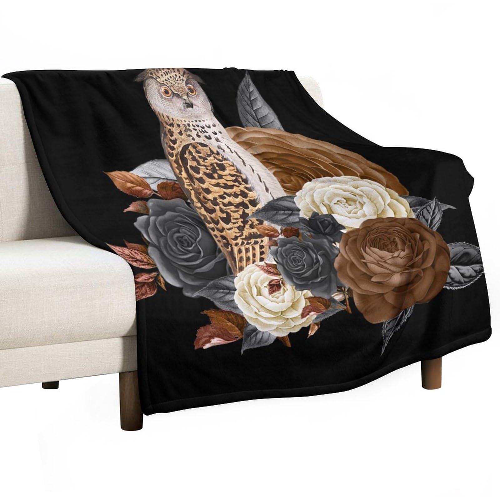 Couverture polaire haut de gamme grand format 152x203cm motif squelette