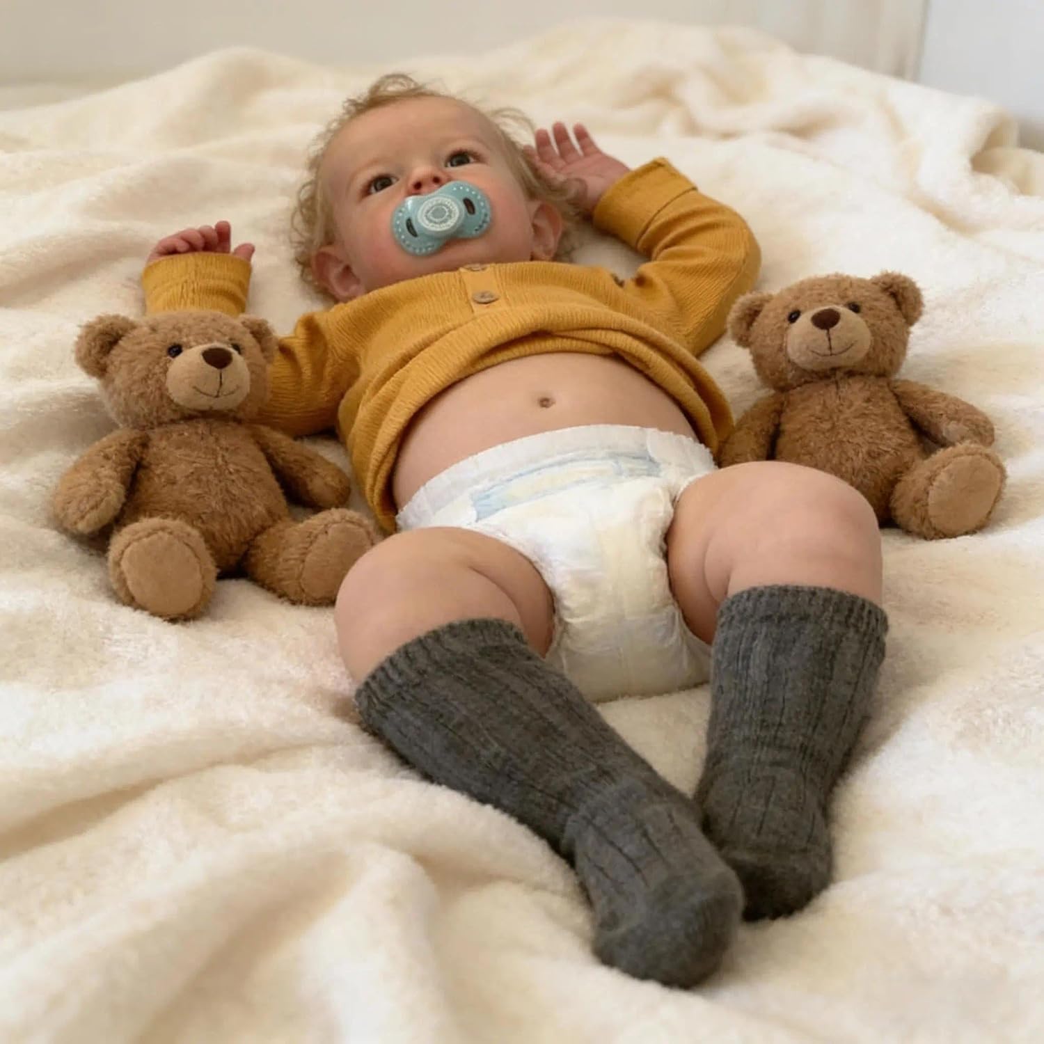 Zero Pam Lifelike Reborn Baby Dolls Boy 20 inch Realistic Baby Doll Soft Silicone Vinyl Full Body Real Looking Reborn Doll Eyes Open wiht Hair for Kids Aged 3+with Bottle & Pacifier (Classic)