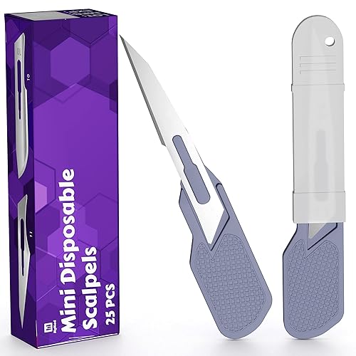 Miniatura 2 de MyMed Mini cuchillas de bisturí desechables #11  Mini cortador de caja #11 cuchillas afiladas de acero al carbono  Paquete de 25 cuchillas de