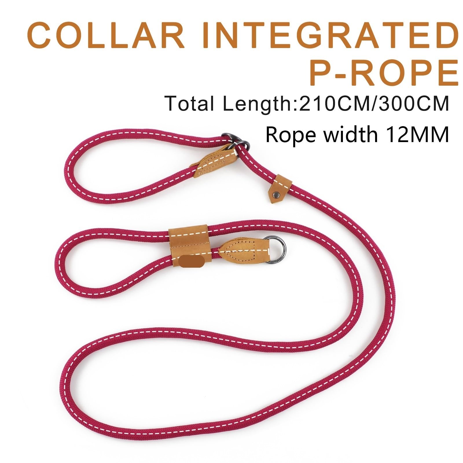 Laisse multifonctionnelle réglable en Forme de P for Chien, chaîne de Taille, Corde de Traction for la Course, la Marche, laisses Mains Libres pour Ceinture, Running(Brown,300CM)