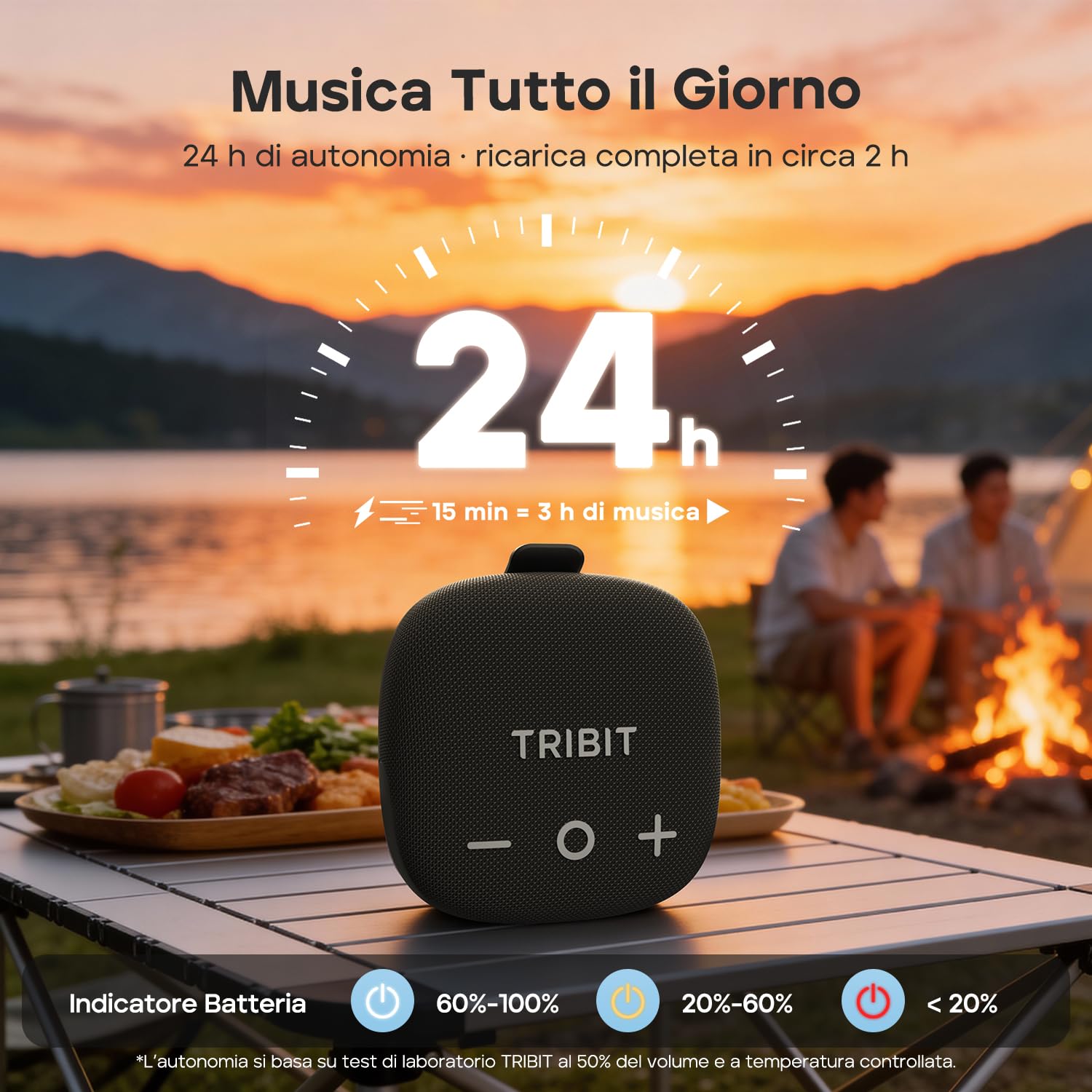 Tribit StormBox Micro 3 Cassa Bluetooth Portatile con Suono XBass da 13W, Bluetooth 6.0, 24 Ore di Autonomia, Impermeabile IP68, Cinghia e Attacco Magnetico per Bici, Golf e Attività Outdoor, Nero