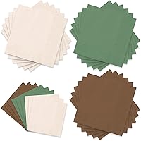 Vista 19 de Whaline Paquete de 150 Servilletas Marrones de 6.5 x 6.5 Pulgadas, Servilletas de Papel Desechables de 3 Colores con Tema Marrón de Otoño