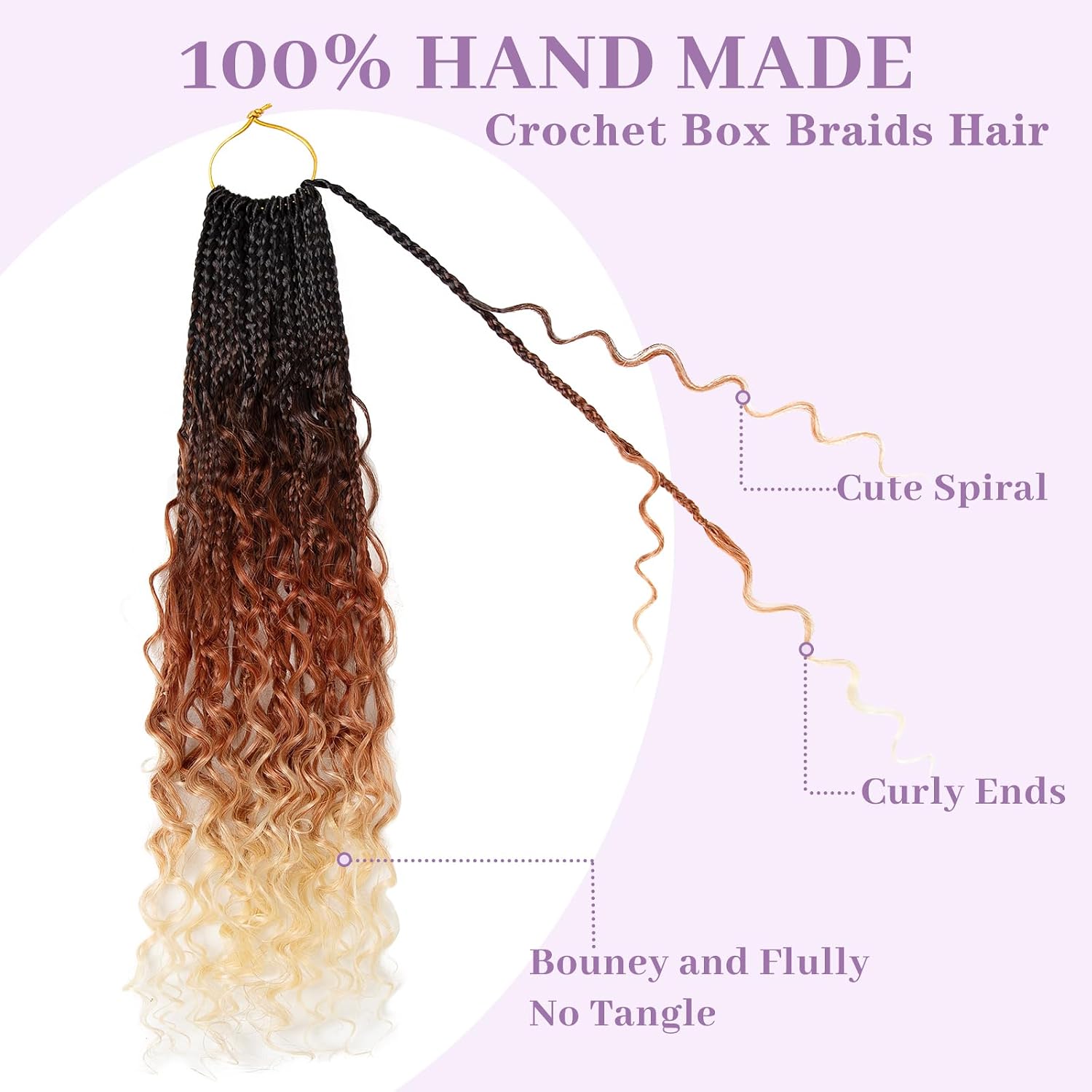 Boho Box Braids Crochet Hair 18 Inch, Goddess Crochet Box Braids with Curly Ends, Pre Looped Synthetic Crochet Hair for Black Women – NAYOO
